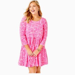 NWT XL Lilly Pulitzer Geanna Swing Dress Pink Blossom Foxy Llama